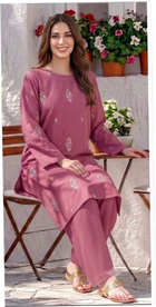 Bareeze Winter Collection 26-27 Airjet Dhanak 2-Piece Mauve Embroidered Suit