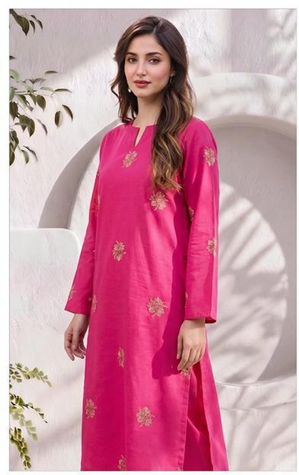 Bareeze Winter Collection 26-27 Airjet Dhanak 2-Piece Pink Embroidered Suit