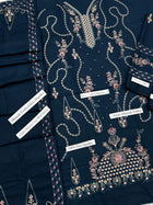 Maria B Winter Collection 2026-27 Premium Airjet Dhanak 3-Piece Teal Embroidered Suit with Embroidered Dhanak Shawl