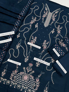 Maria B Winter Collection 2026-27 Premium Airjet Dhanak 3-Piece Teal Embroidered Suit with Embroidered Dhanak Shawl