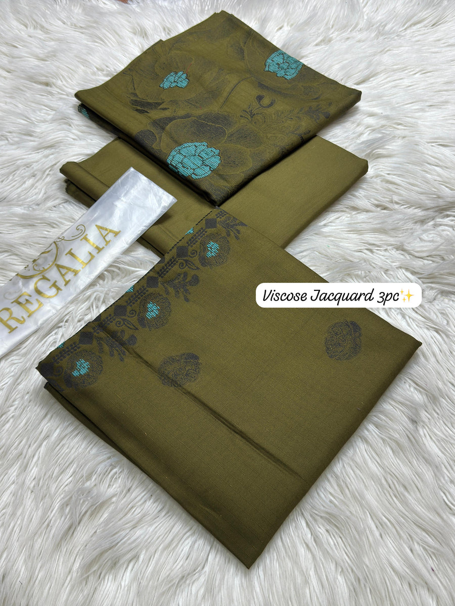 Regalia Premium Viscose Jacquard 3-Piece Unstitched Suit (2026 Collection)