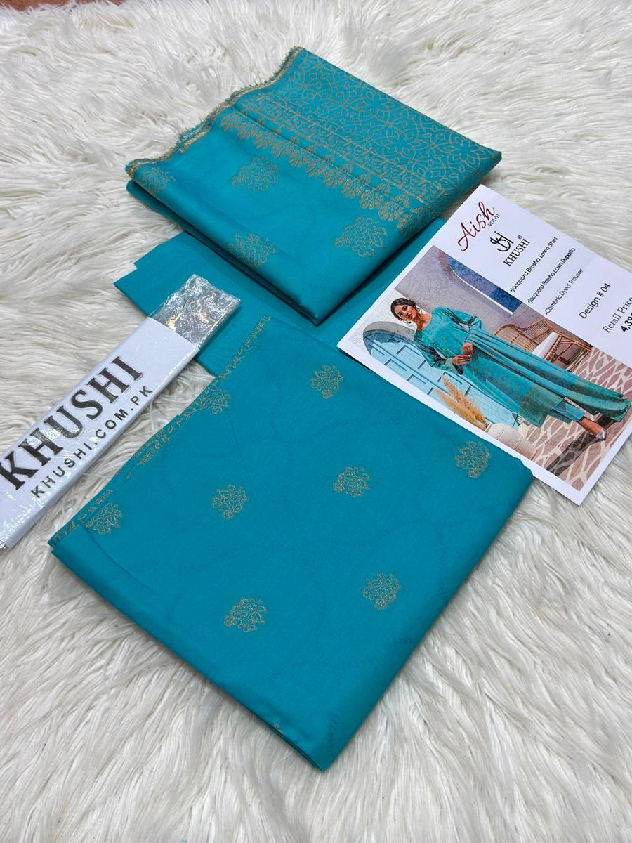 KHUSHI Original Brosha Jacquard 3-Piece Unstitched Suit