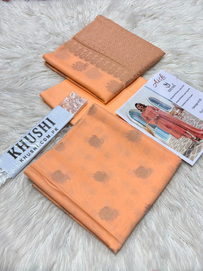 KHUSHI Original Brosha Jacquard 3-Piece Unstitched Suit