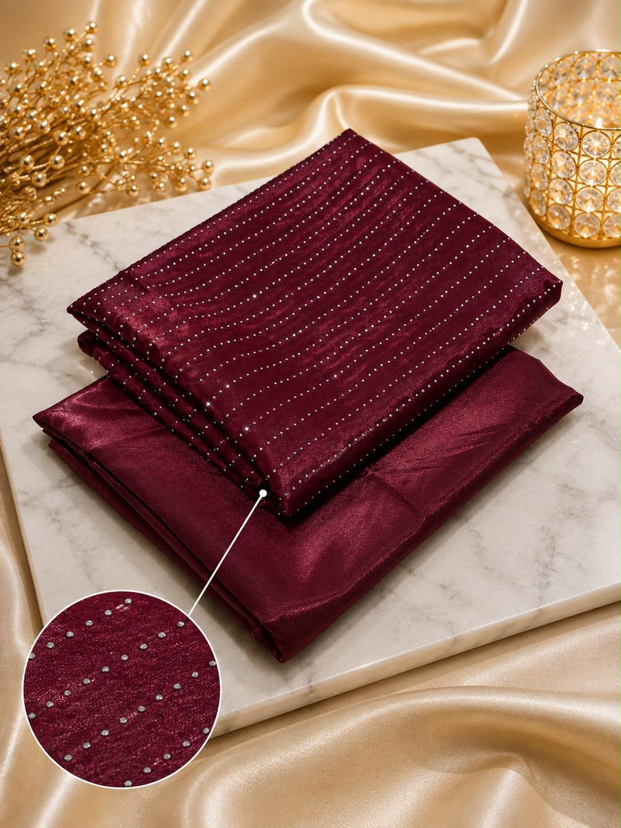 Viral TikTok Edition – Sheesa Italian Silk Stone Work 2-Piece Unstitched Suit