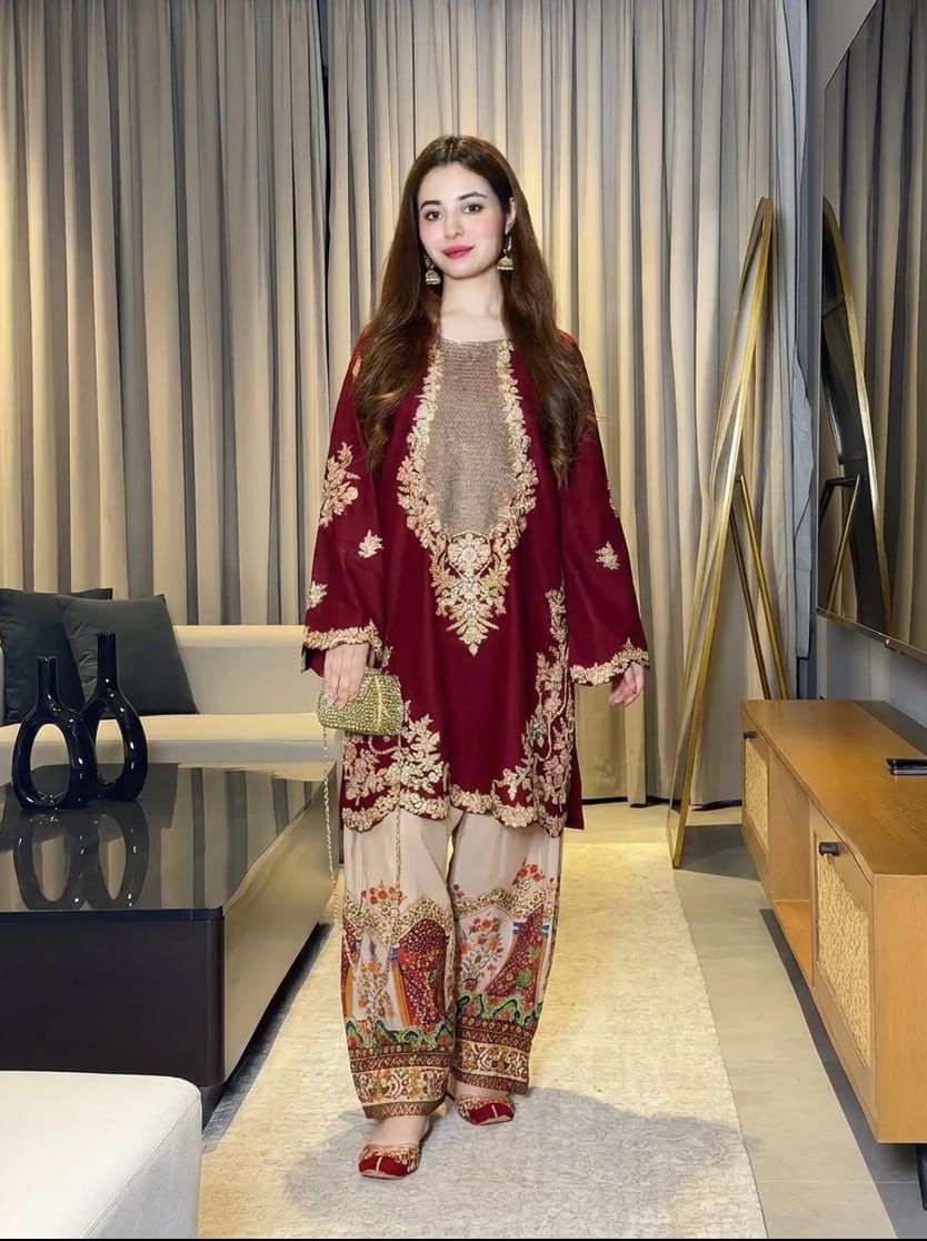Wear Premium Embroidered 2-Piece Silk Collection (D# 435)