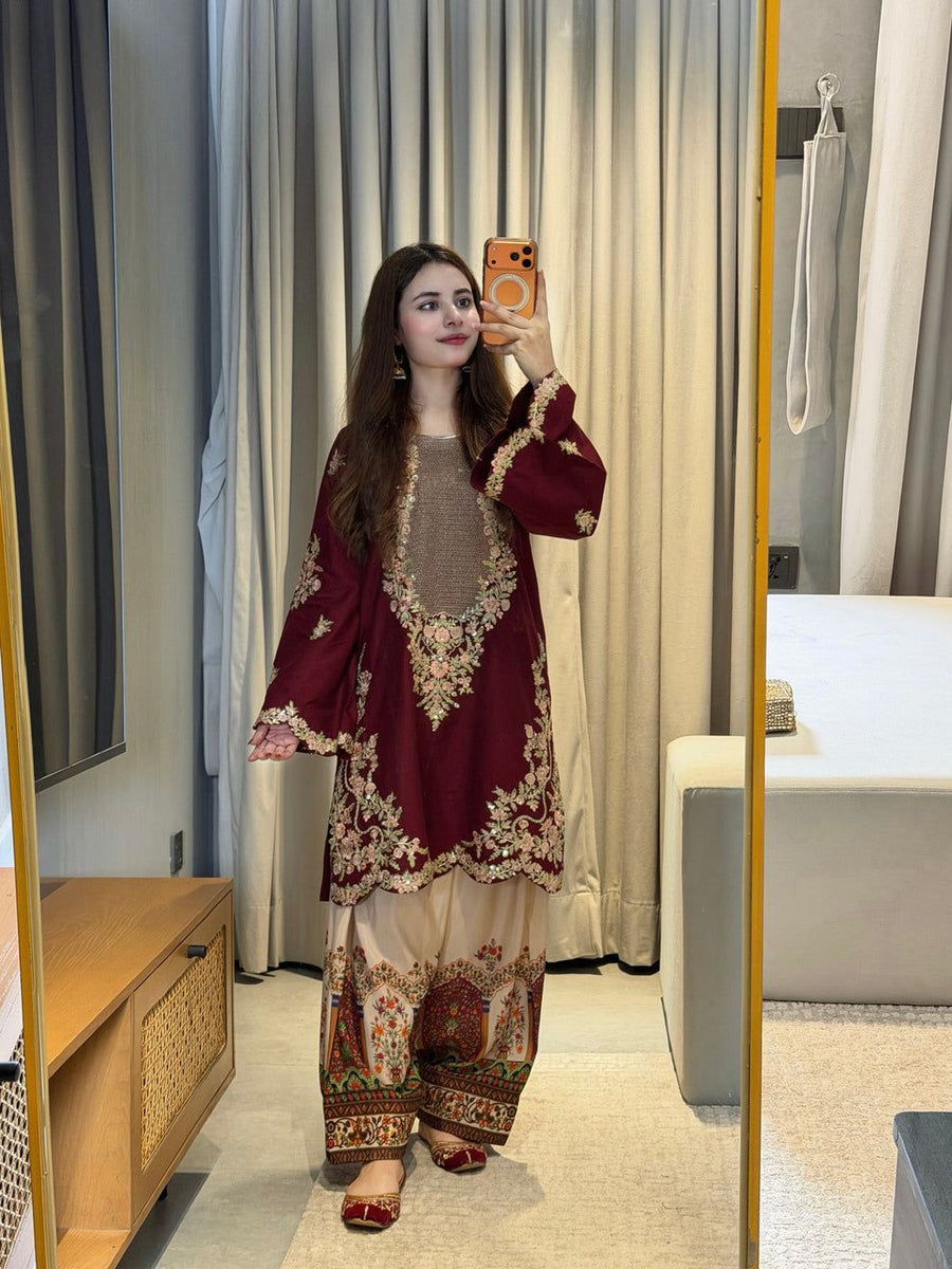Wear Premium Embroidered 2-Piece Silk Collection (D# 435)