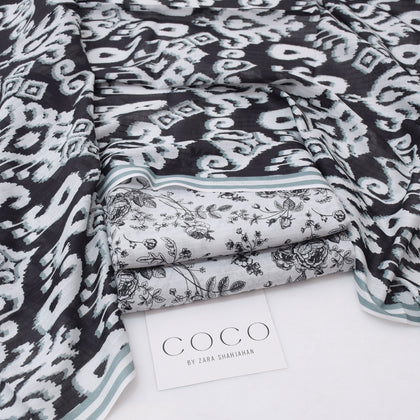 COCO by Zara Shahjahan Summer 2026 | Digital Printed Monochrome Lawn 3-Piece Sui
