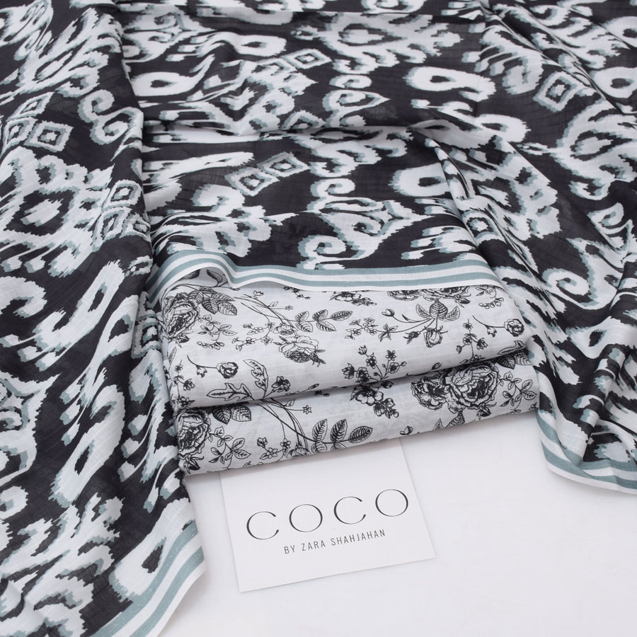 COCO by Zara Shahjahan Summer 2026 | Digital Printed Monochrome Lawn 3-Piece Sui