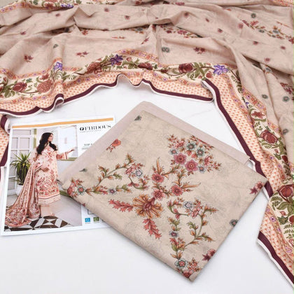 2026 Orient + Firdous Lawn Collection | Printed Beige & Floral 3-Piece Suit