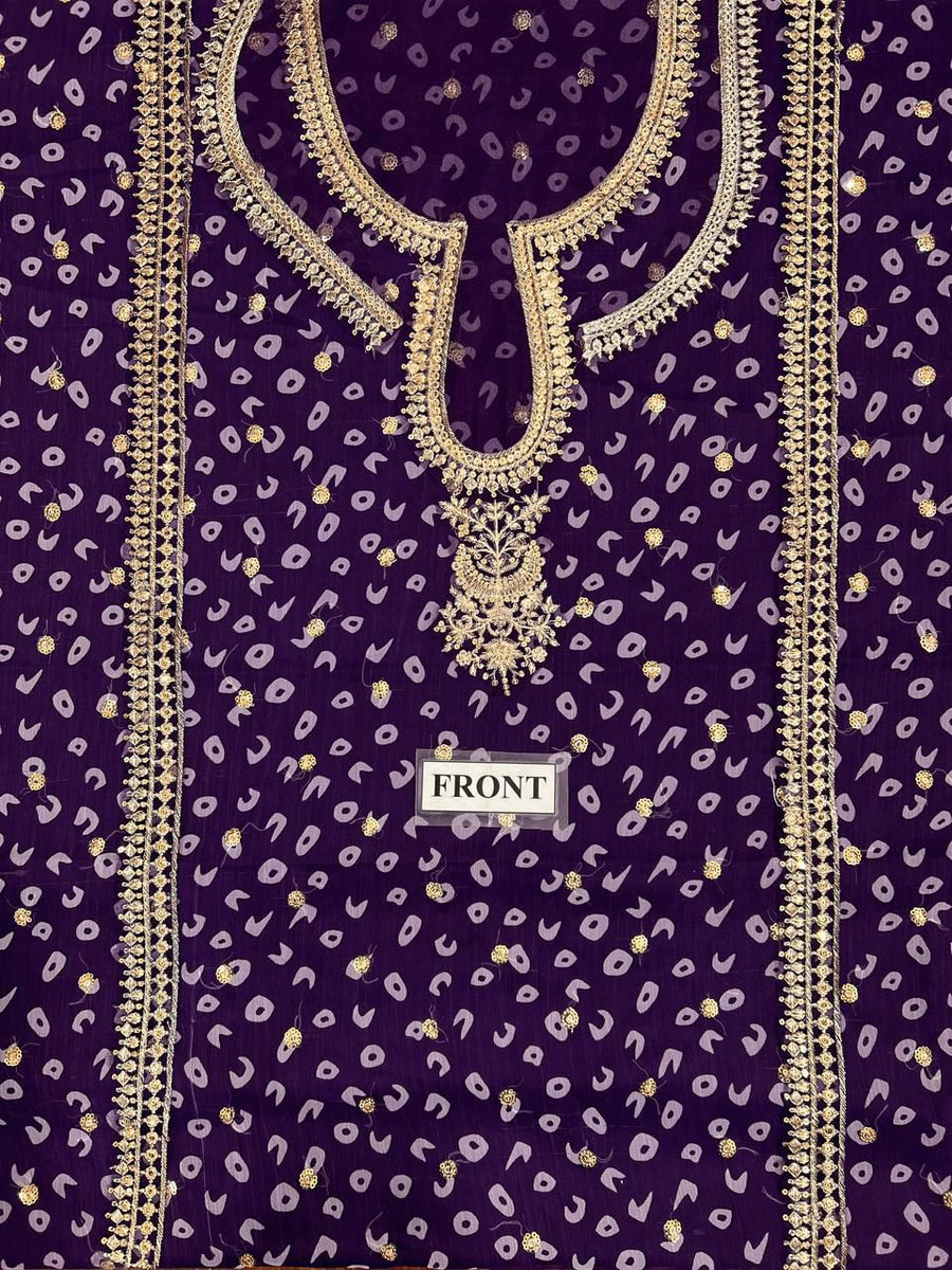 Barooque Embroidered Chiffon SF-625 | 3-Piece Chunari Design Suit