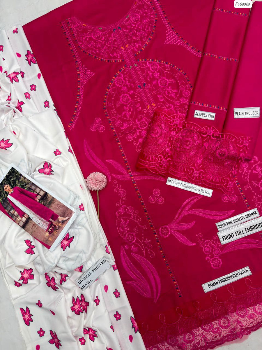 Jazmin Winter Royalty – Premium Dhanak Embroidered 3PC Collection 2026