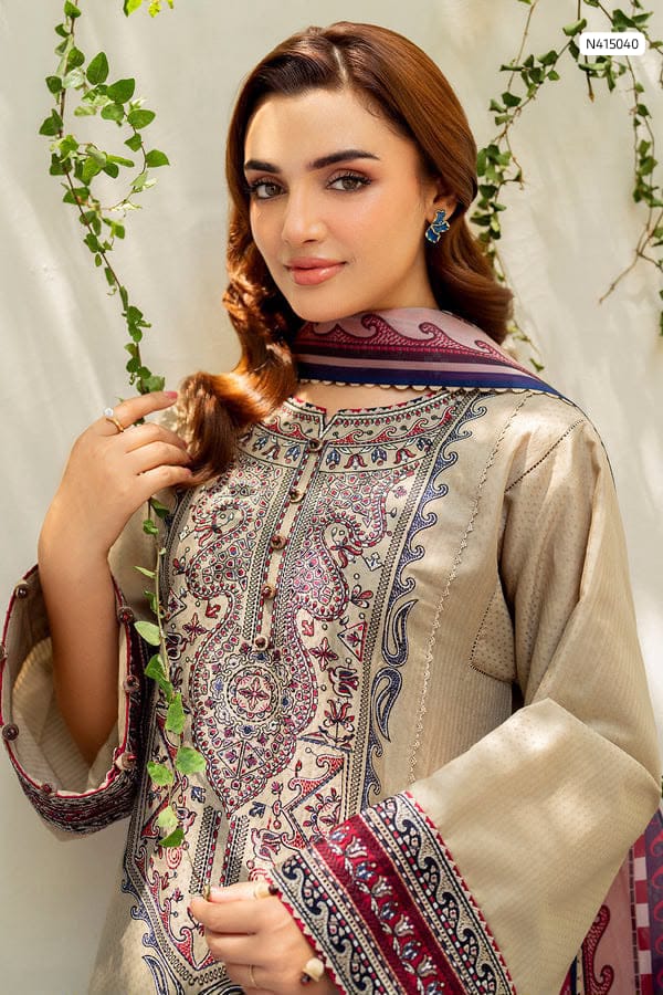 Jazmin Premium Air-Jet Dhanak Embroidered 3-Piece Suit – Winter 2026–27