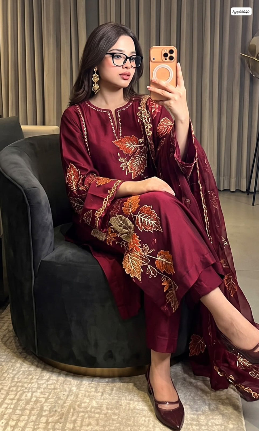 Murk Hit Collection Shehmoz Silk Embroidered 3-Piece Suit – Winter 2026–27