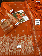 Batik Rust Embroidered Dhanak 3-Piece Suit – Winter Collection 2026–27