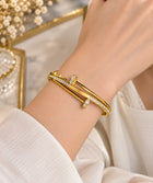 Premium Stainless Steel Keel Stone Bangle – Waterproof & Anti-Tarnish