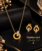 Premium Stainless Steel Necklace & Earrings Set – Waterproof & Anti-Tarnish