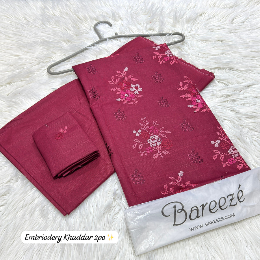 Bareeze Embroidered Khaddar 2-Piece Women's Unstitched Fabric