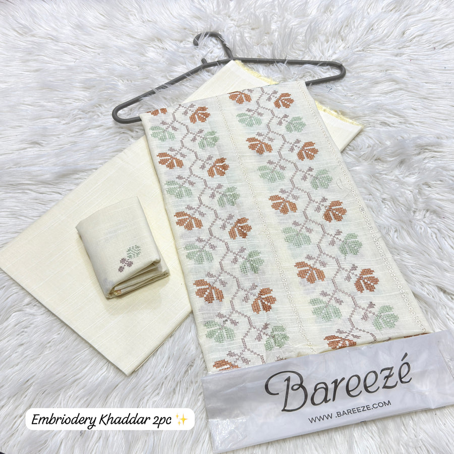 Bareeze Embroidered Khaddar 2-Piece Women's Unstitched Fabric