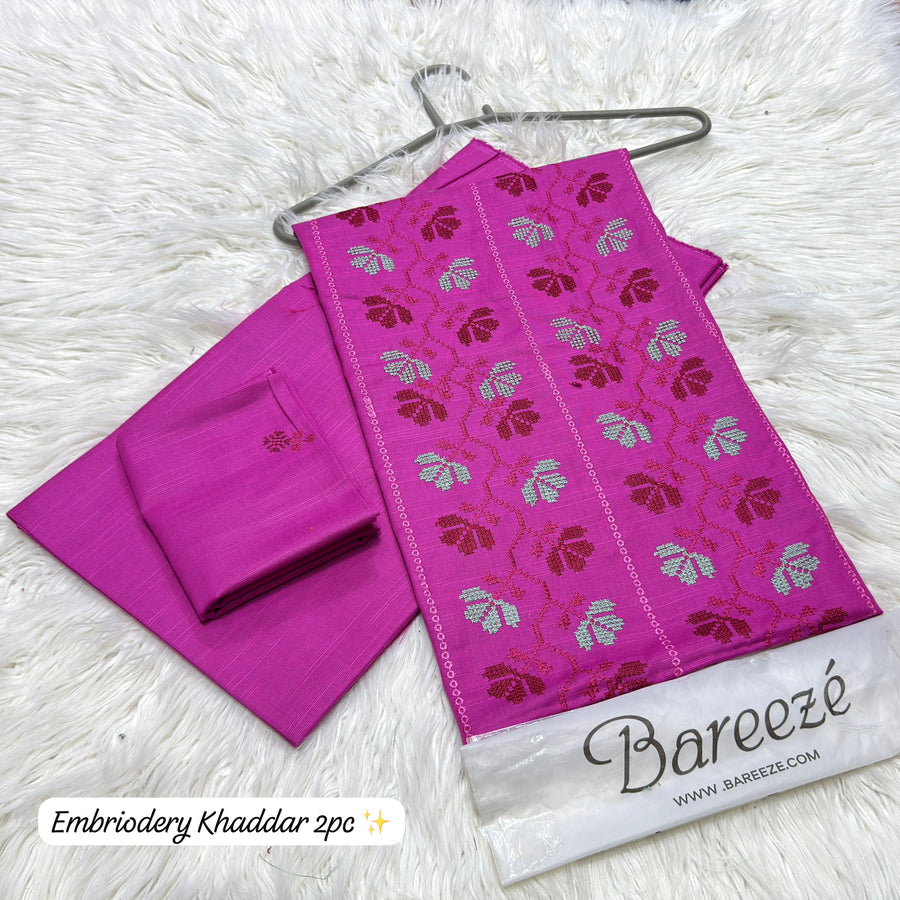 Bareeze Embroidered Khaddar 2-Piece Women's Unstitched Fabric