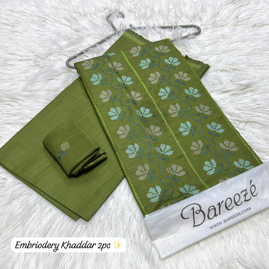 Bareeze Embroidered Khaddar 2-Piece Women's Unstitched Fabric