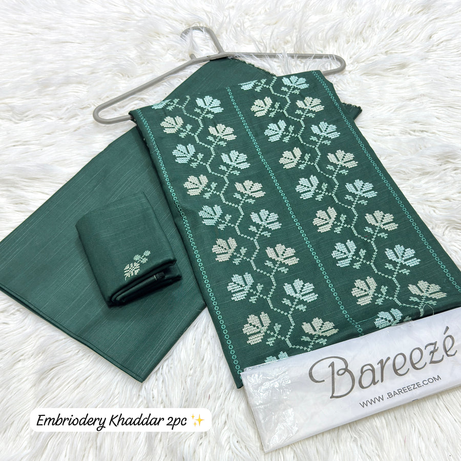 Bareeze Embroidered Khaddar 2-Piece Women's Unstitched Fabric