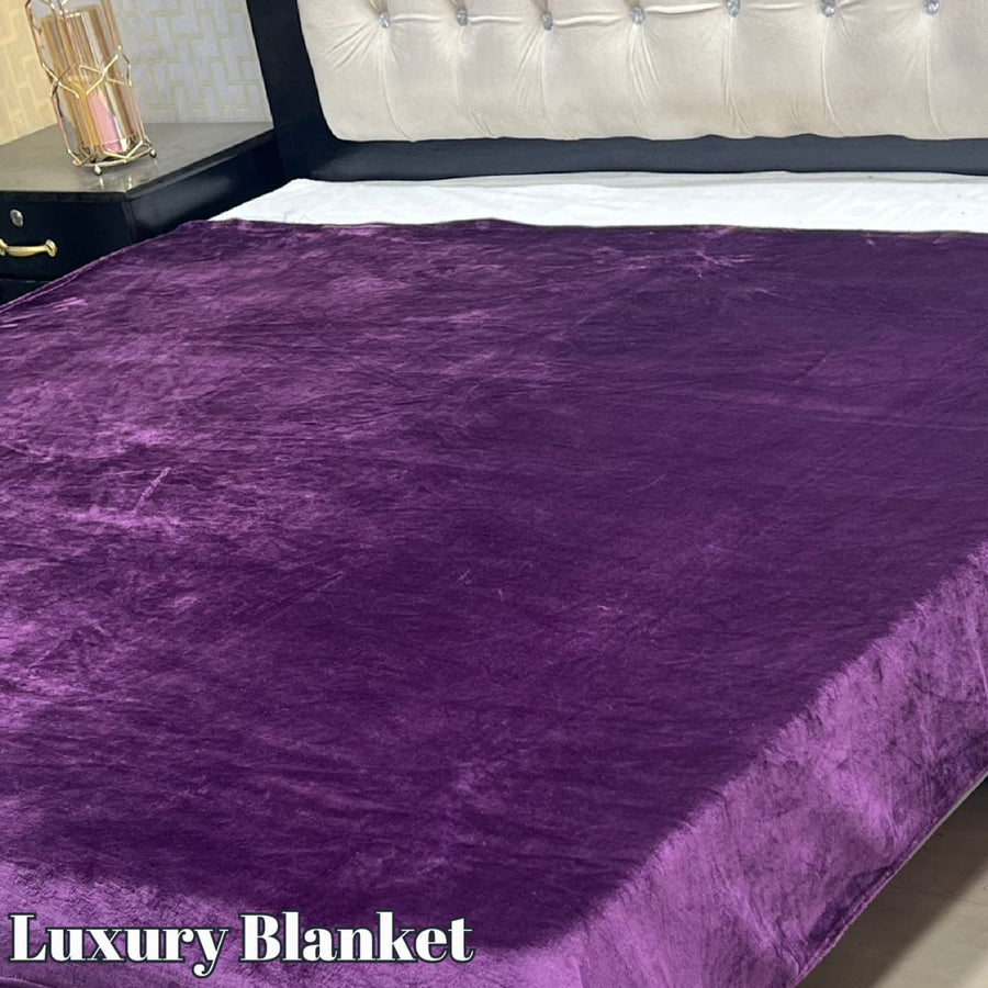 Premium Super Soft AC Fleece Double Bed Blanket (Elegant Bag Packing Included)
