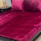 Premium Soft Velvet Fleece King Size Bedsheet with 2 Pillow Covers (95" x 90")