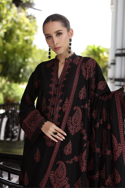 Bareeze Winter Dhanak Collection 2026-2027 | 3PC Heavy Embroidered Suit (D#3017)
