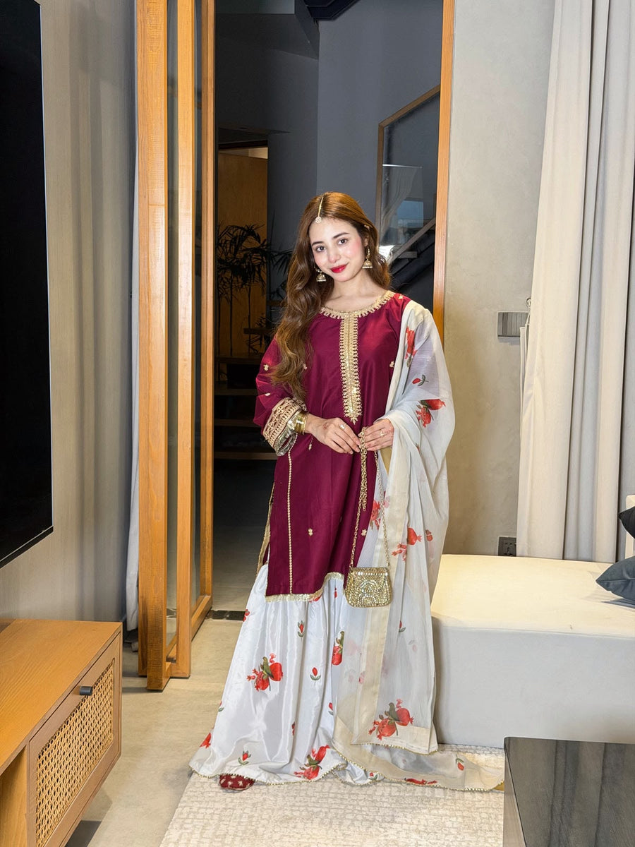Preet Pret Wear Winter Collection 2026-2027 | 3PC Embroidered Dhanak Suit (NF 3036)