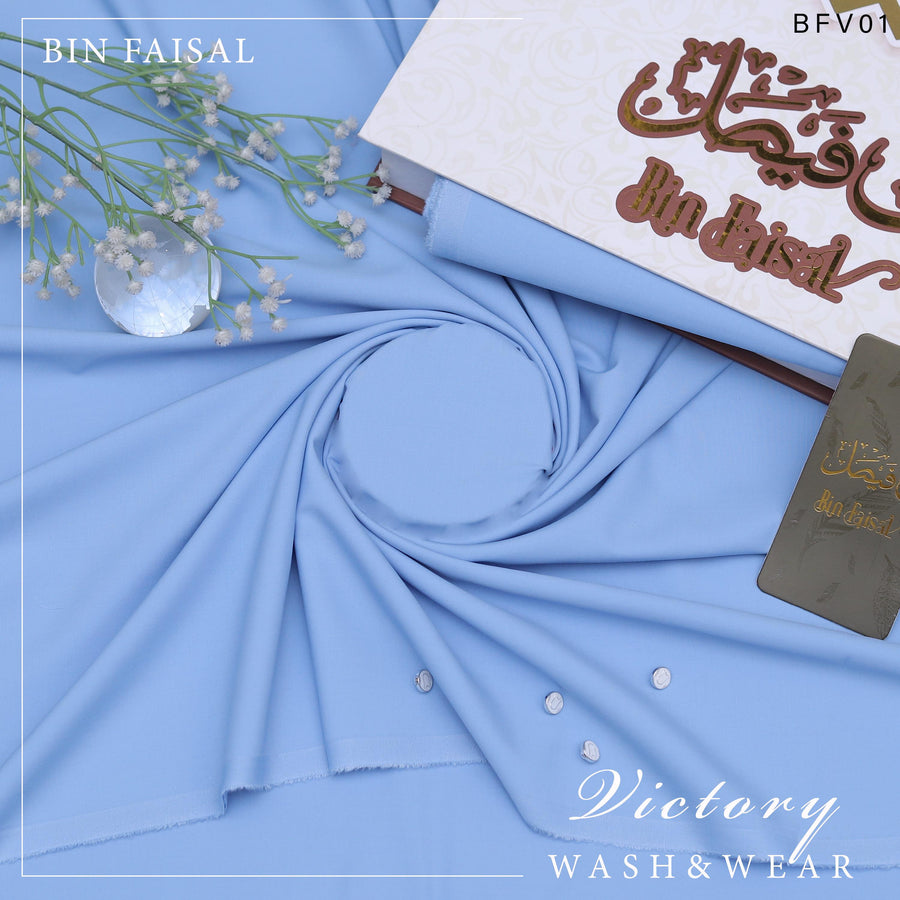 Bin Faisal Original 'Victory' Super Luxury Wash & Wear – 4M Unstitched Tropical Fabric