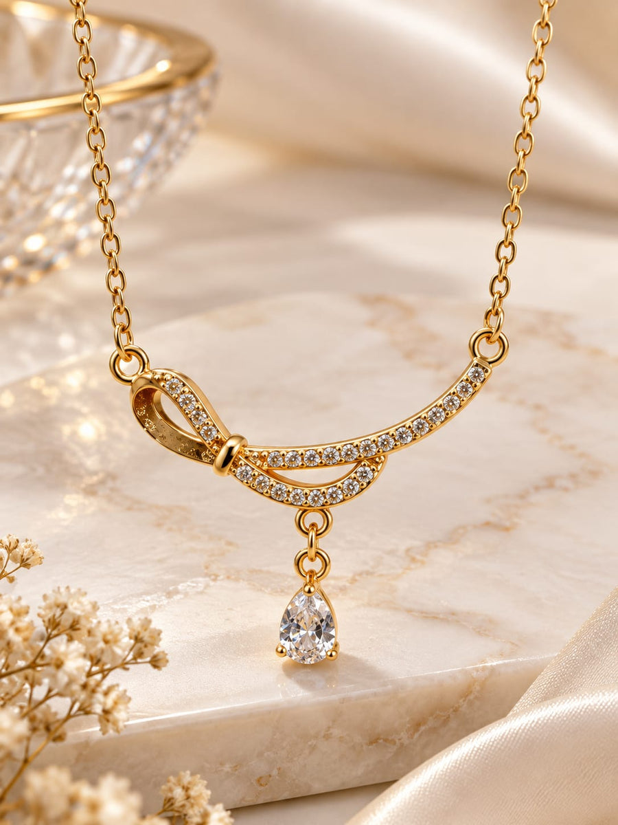 Premium Pure Zircon Locket Necklace | Waterproof & Anti-Tarnish