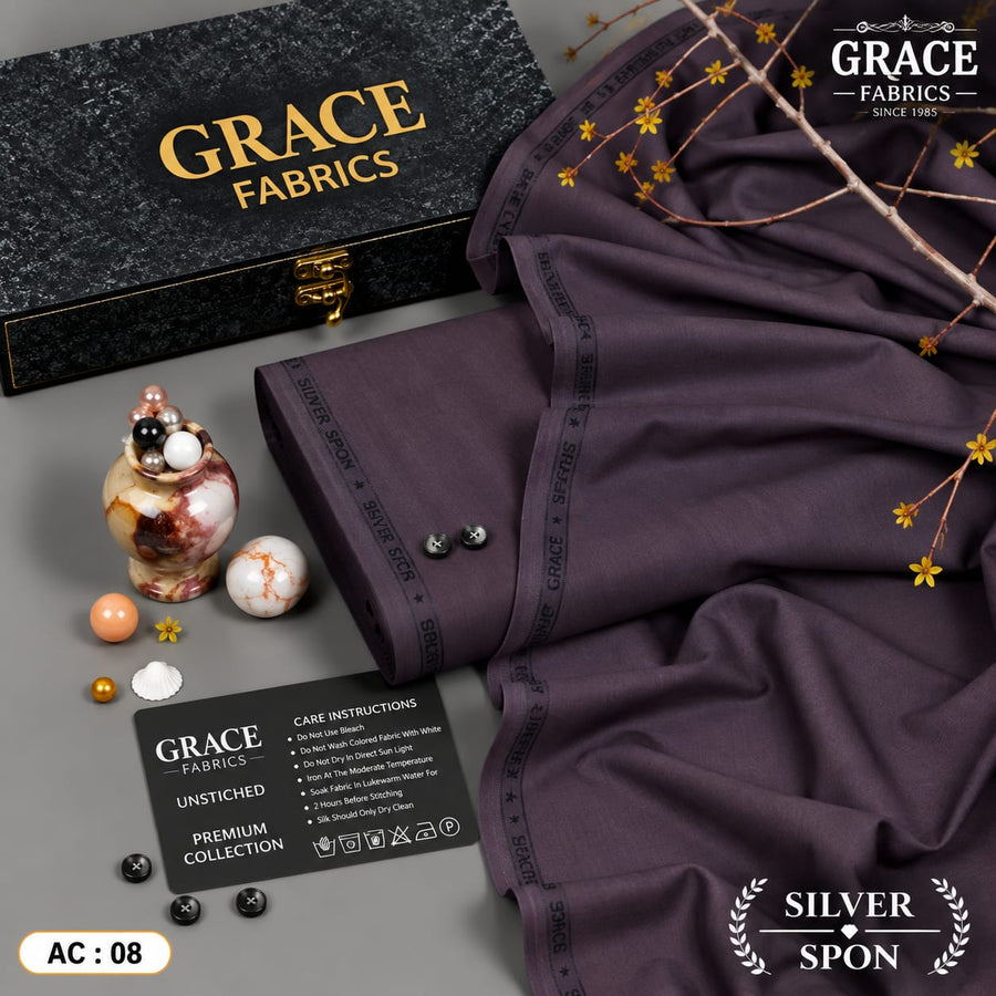 Grace Men's Luxury Unstitched Fabric – Original Box Packaging & Accessories Included