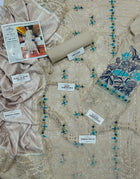 Maria B Luxury Winter Collection – Premium Air-Jet Dhanak 3PC Heavy Chikankari Suit with Digital Printed Woolen Shawl