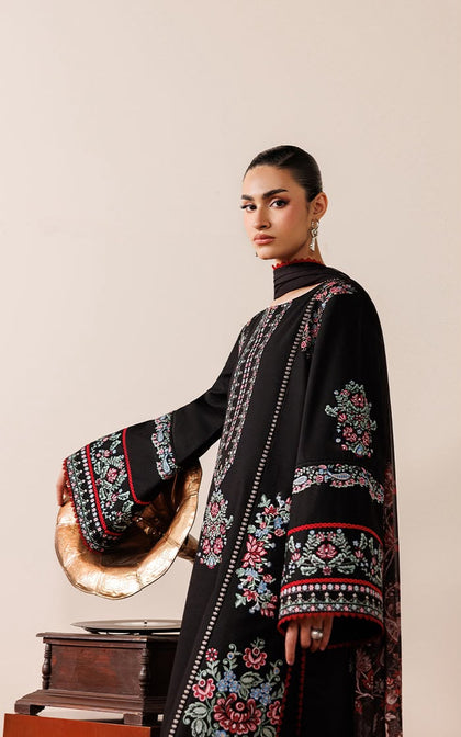 HUSSAIN REHAR Premium Air-Jet Dhanak 3-Piece Embroidered Suit (Code: NF 410)