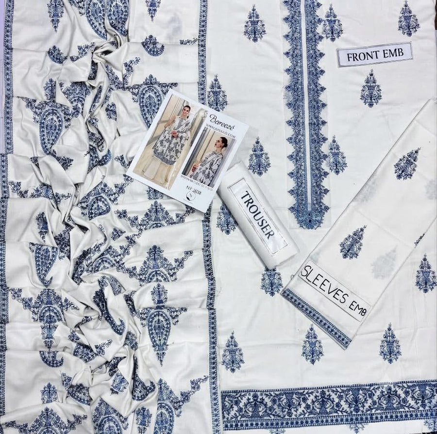 Bareeze Winter Dhanak Collection 2026-2027 | 3PC Heavy Embroidered Suit (D#3017)