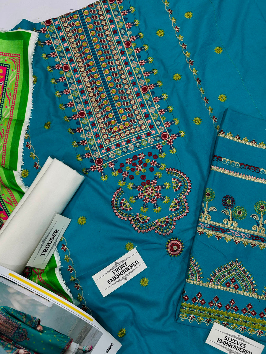 COCO by Zara Shahjahan Premium Dhanak 3-Piece Embroidered Suit (Code: NF 1228)