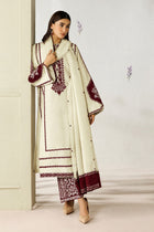 BAROQUE Winter Collection – 3-Piece Heavy Luxury Embroidered Dhanak Suit with Embroidered Shawl (Code: NF 3020)