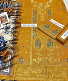 Naqshkar Luxury Winter Collection – Premium Air-Jet Dhanak 3-Piece Chikankari Suit with Cutwork Woolen Shawl