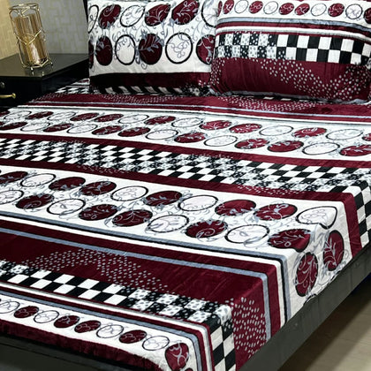 Premium King Size 3-Piece Soft Fleece Bedsheet Set with Pillow Covers