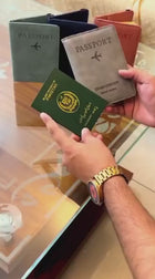 RFID Protected Passport Cover Holder & Travel Wallet Premium Leather Passport & Card Wallet for Men & Women