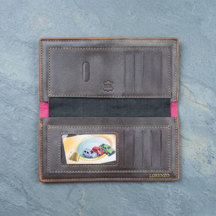 Premium Ferrari Inspired Long Wallet – Slim Bi-Fold Men’s Clutch & Travel Organizer with Elegant Logo Detail