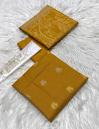 Regalia Premium Mustard Jacquard Cambric 3-Piece Unstitched Suit