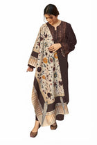 URGE Pure Lawn 3-Piece Embroidered Summer Collection – Elegant Brown & Floral Designer Suit