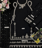 Agha Noor Luxury Chiffon Embroidered - Black