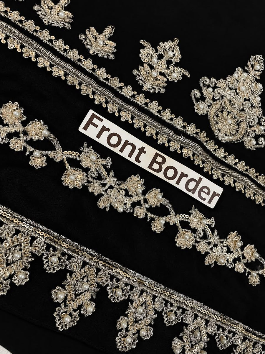 Agha Noor Luxury Chiffon Embroidered - Black